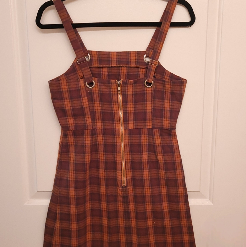 'Burnt Orange' Plaid Cotton Dress 🍊